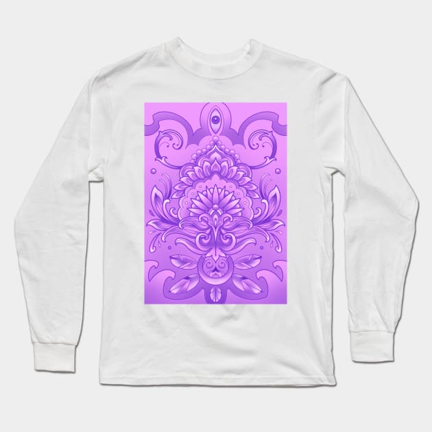 purple mandala pattern Long Sleeve T-Shirt by weilertsen